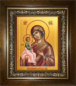 Иерусалимская икона Божией Матери 14х18 в киоте 20х24 km_25_643