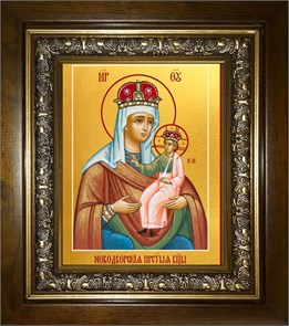 Новодворская икона Божией Матери 14х18 в киоте 20х24 km_25_662