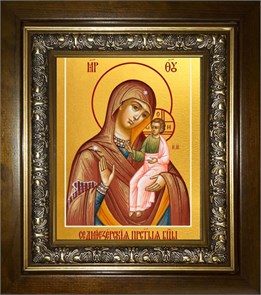 Седмиезерская икона Божией Матери 14х18 в киоте 20х24 km_25_669
