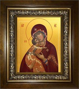 Владимирская икона Божией Матери 14х18 в киоте 20х24 km_25_676