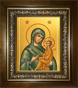 Тихвинская икона Божией Матери 14х18 в киоте 20х24 km_25_680