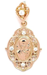 {{photo.Alt || photo.Description || 'Образок позолоченный (красн.) с фианитами Казанская Божья Матерь 2.45 гр.'}}