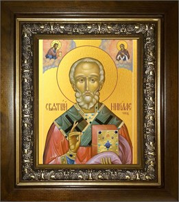 Николай чудотворец, архиепископ Мир Ликийских, святитель 14х18 в киоте 20х24 km_25_802