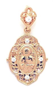 {{photo.Alt || photo.Description || 'Образок позолоченный (красн.) с фианитами Матрона Московская 2.38 гр.'}}