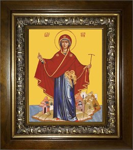 Афонская икона Божией Матери 14х18 в киоте 20х24 km_25_979