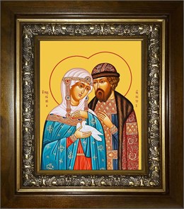 Петр и Феврония святые благоверные князья 14х18 в киоте 20х24 km_25_1034