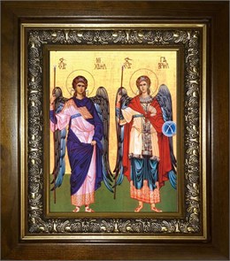 Михаил и Гавриил Архангелы 14х18 в киоте 20х24 km_25_1059