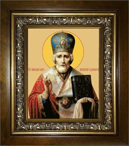 Николай чудотворец, архиепископ Мир Ликийских 14х18 в киоте 20х24 km_25_1107