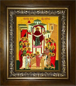 Покров, икона Божией Матери 14х18 в киоте 20х24 km_25_1119
