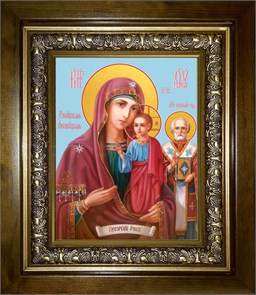 Оковецкая икона Божией Матери 14х18 в киоте 20х24 km_25_1329