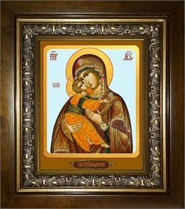 Владимирская икона Божией Матери 18х24 в киоте 24х30 km_25_1586