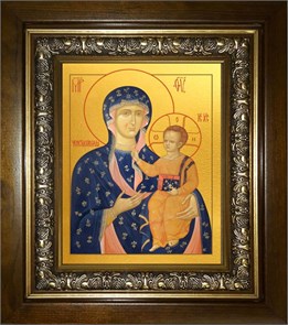 Ченстоховская икона Божией Матери 18х24 в киоте 24х30 km_25_1598