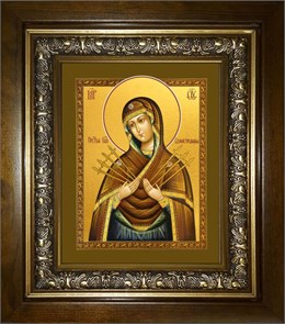 Семистрельная икона Божией Матери 18х24 в киоте 24х30 km_25_1603
