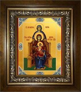 Богородица со сродницами, праведными Анной и Марией 18х24 в киоте 24х30 km_25_1644