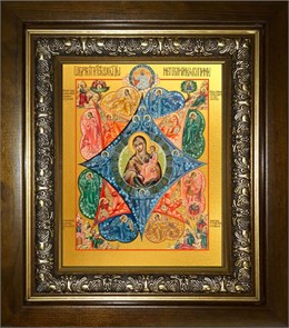Неопалимая Купина, икона Божией Матери 18х24 в киоте 24х30 km_25_1920