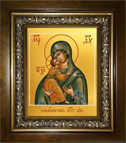 Владимирская икона Божией Матери 18х24 в киоте 24х30 km_25_1958