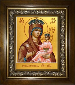 Всеблаженная икона Божией Матери 18х24 в киоте 24х30 km_25_1960
