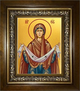 Покров, икона Божией Матери 18х24 в киоте 24х30 km_25_2017