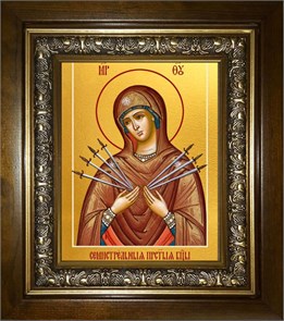 Семистрельная икона Божией Матери 18х24 в киоте 24х30 km_25_2021