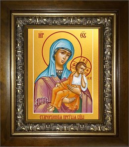 Старорусская икона Божией Матери 18х24 в киоте 24х30 km_25_2026