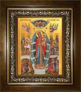 Всех скорбящих Радость, икона Божией Матери 18х24 в киоте 24х30 km_25_2034