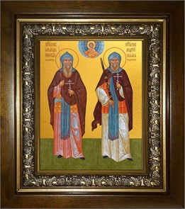 Пересвет и Ослябя святые воины 18х24 в киоте 24х30 km_25_2093