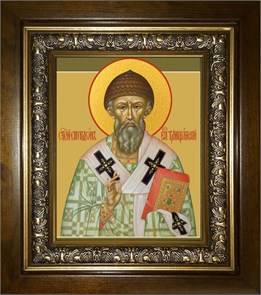 Спиридон Тримифунтский святитель 18х24 в киоте 24х30 km_25_2157