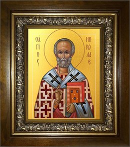 Николай чудотворец, архиепископ Мир Ликийских, святитель 18х24 в киоте 24х30 km_25_2178