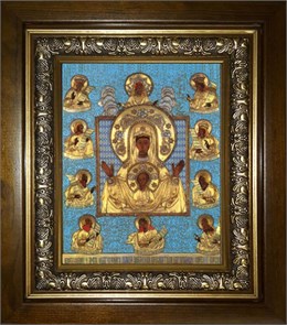 Курско-Коренная икона Божией Матери (Знамение) 18х24 в киоте 24х30 km_25_2459