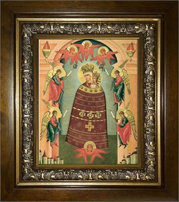 Прибавление ума икона Божией Матери 14х18 в киоте 20х24 km_25_119