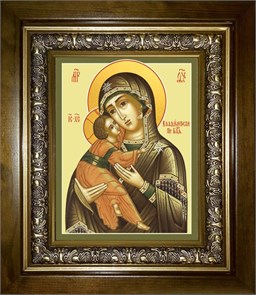 Владимирская икона Божией Матери 14х18 в киоте 20х24 km_25_132