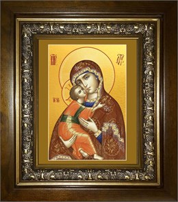 Владимирская икона Божией Матери 14х18 в киоте 20х24 km_25_146