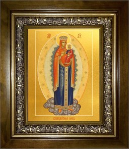 Благодатное Небо икона Божией Матери 14х18 в киоте 20х24 km_25_153