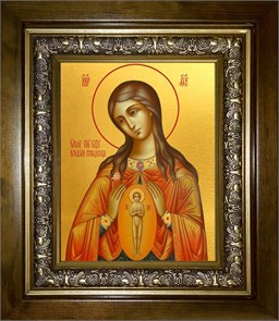 В родах Помощница, икона Божией Матери 14х18 в киоте 20х24 km_25_181