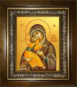 Владимирская икона Божией Матери 14х18 в киоте 20х24 km_25_189