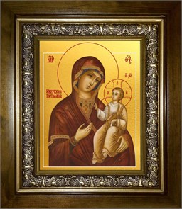 Иверская икона Божией Матери 14х18 в киоте 20х24 km_25_198