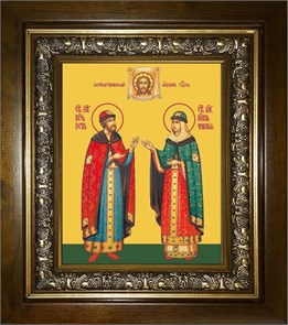 Петр и Феврония святые благоверные князья 14х18 в киоте 20х24 km_25_206