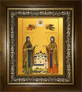 Петр и Феврония святые благоверные князья 14х18 в киоте 20х24 km_25_342