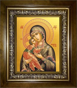 Владимирская икона Божией Матери 18х24 в киоте 24х30 km_25_1455