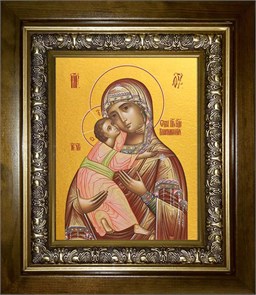 Владимирская икона Божией Матери 18х24 в киоте 24х30 km_25_1458
