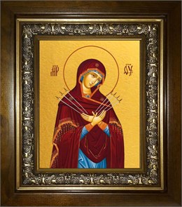 Семистрельная икона Божией Матери 18х24 в киоте 24х30 km_25_1462