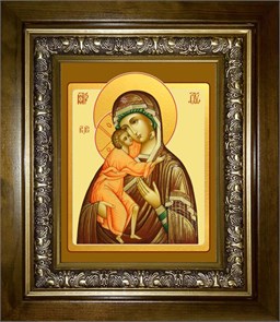 Феодоровская икона Божией Матери 18х24 в киоте 24х30 km_25_1467