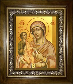Троеручица икона Божией Матери 18х24 в киоте 24х30 km_25_1474