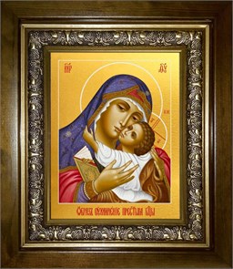 Умиление, икона Божией Матери 18х24 в киоте 24х30 km_25_1489