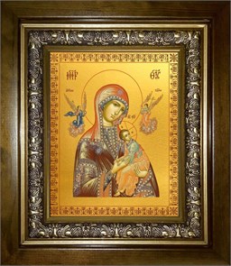 Страстная икона Божией Матери 18х24 в киоте 24х30 km_25_1505