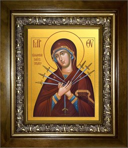 Умягчение злых сердец, икона Божией Матери 18х24 в киоте 24х30 km_25_1528