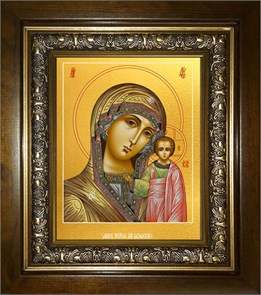 Казанская икона Божией Матери 18х24 в киоте 24х30 km_25_1544