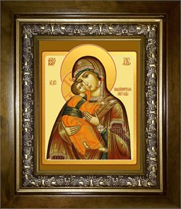 Владимирская икона Божией Матери 18х24 в киоте 24х30 km_25_1547