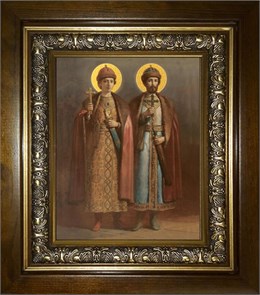 Борис и Глеб благоверные князья 18х24 в киоте 24х30 km_25_1783