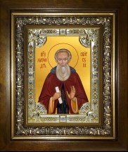 Икона Александр Свирский преподобный, в киоте 24х30 см 25725